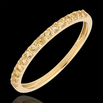 gioiellerie Anello una fila oro giallo e citrino giallo