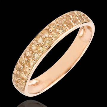 regali donne Anello due file oro rosa e citrino giallo