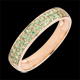 regalo uomo Anello due file oro rosa e tsavorite