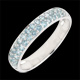regalo donne Anello due file oro bianco e topazio blu