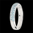 vendita on-line Anello due file oro bianco e topazio blu