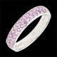 vendite Anello due file oro bianco e zaffiro rosa