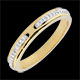 gioielleria Anello Promesse - oro giallo e bianco - diamanti - versione sottile