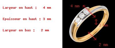 gioiellerie Trilogy Bipolare oro giallo-oro bianco  - 3 diamanti