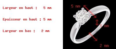 donna Anello Ramoscello oro bianco Sfera pav� - 7 diamanti