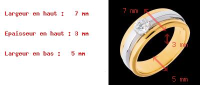 regalo uomo Solitario Eclissi oro giallo-oro bianco  - 0.42 carati
