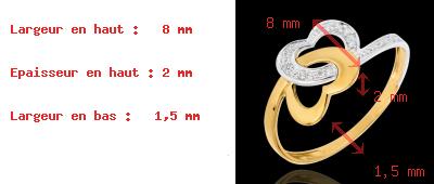 regali donne Anello Cuori legati due ori