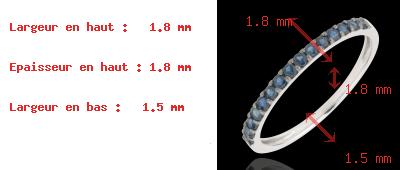 vendita on-line Anello una fila oro bianco e zaffiro blu