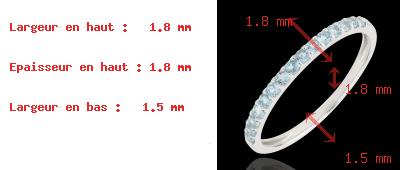 comprare Anello una fila oro bianco e topazio blu